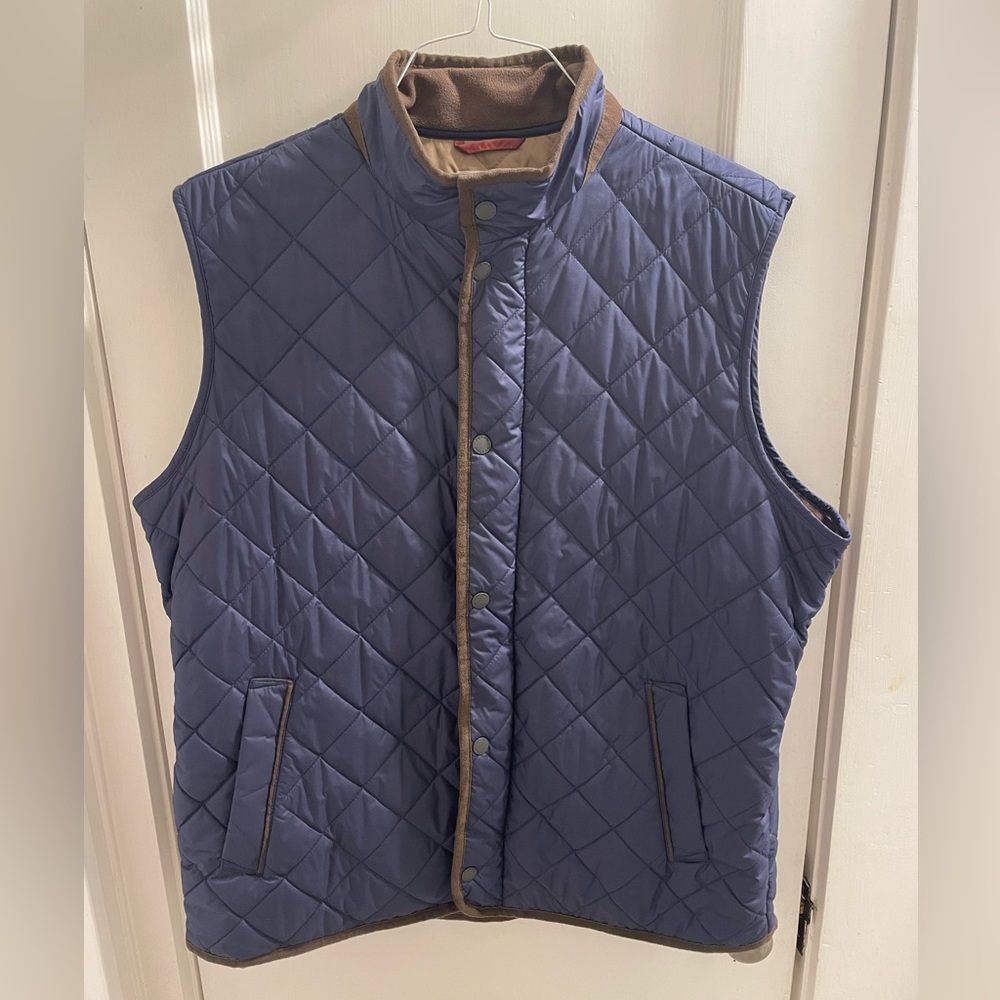 Peter Millar Men’s Essex Quilted Travel Vest Size Large Navy Blue
